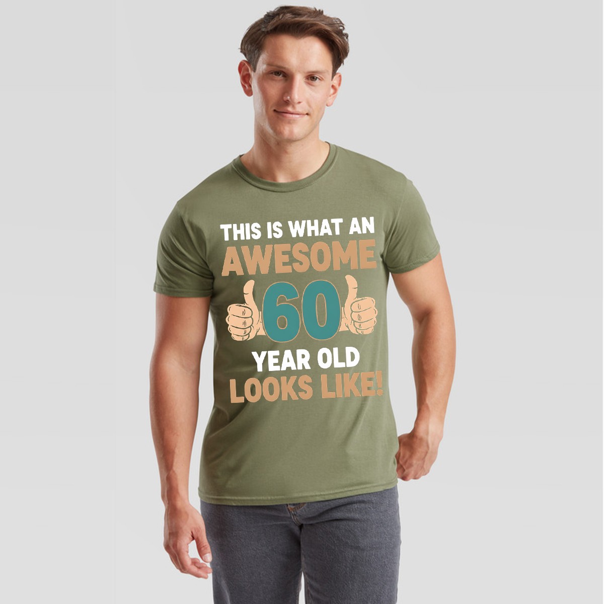 This Is What An Awesome 60 Year Old Looks Like 60th Birthday Mens T-Shirt