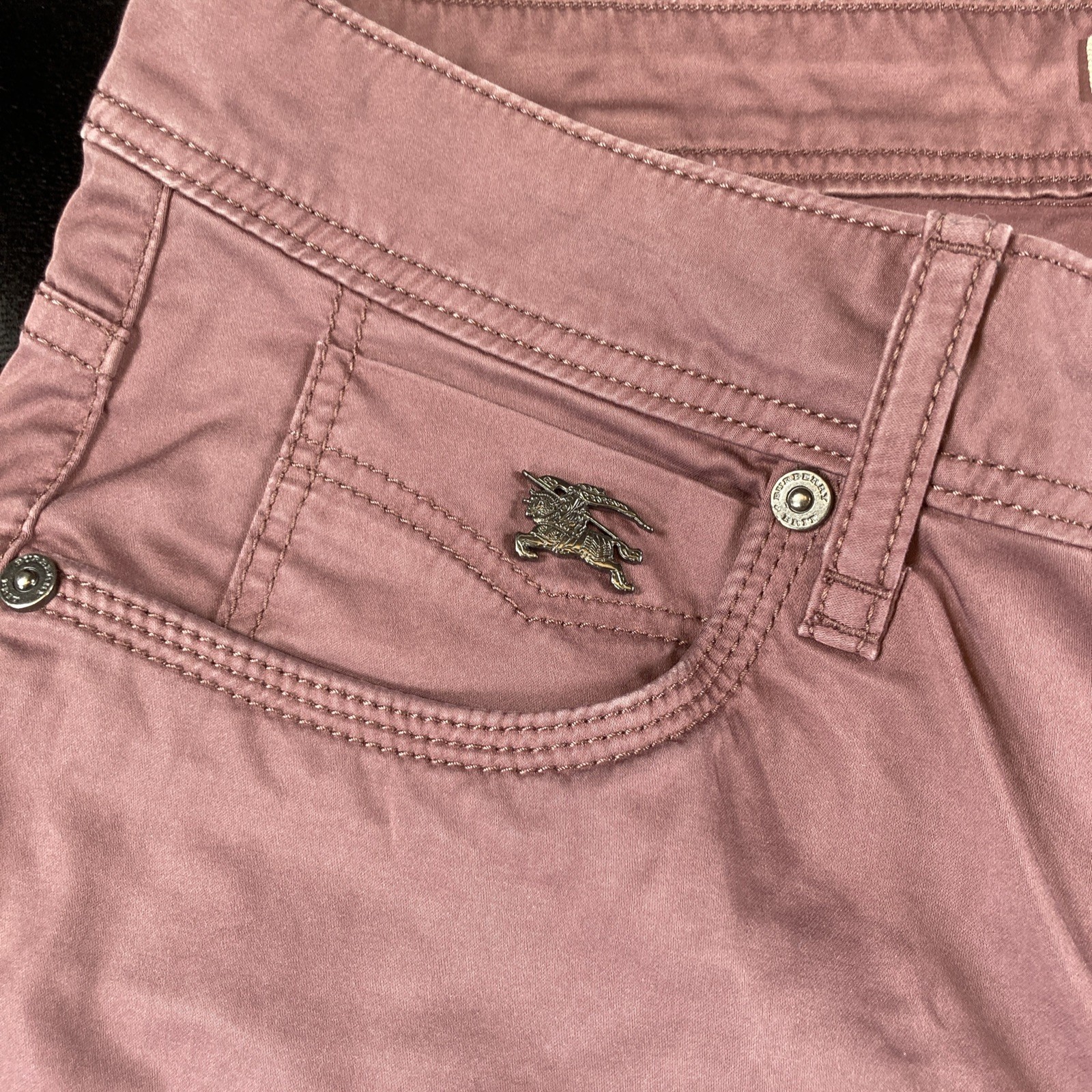 Burberry Brit Women’s Pink Cotton Blend Made in Sri Lanka Pants, Size 29