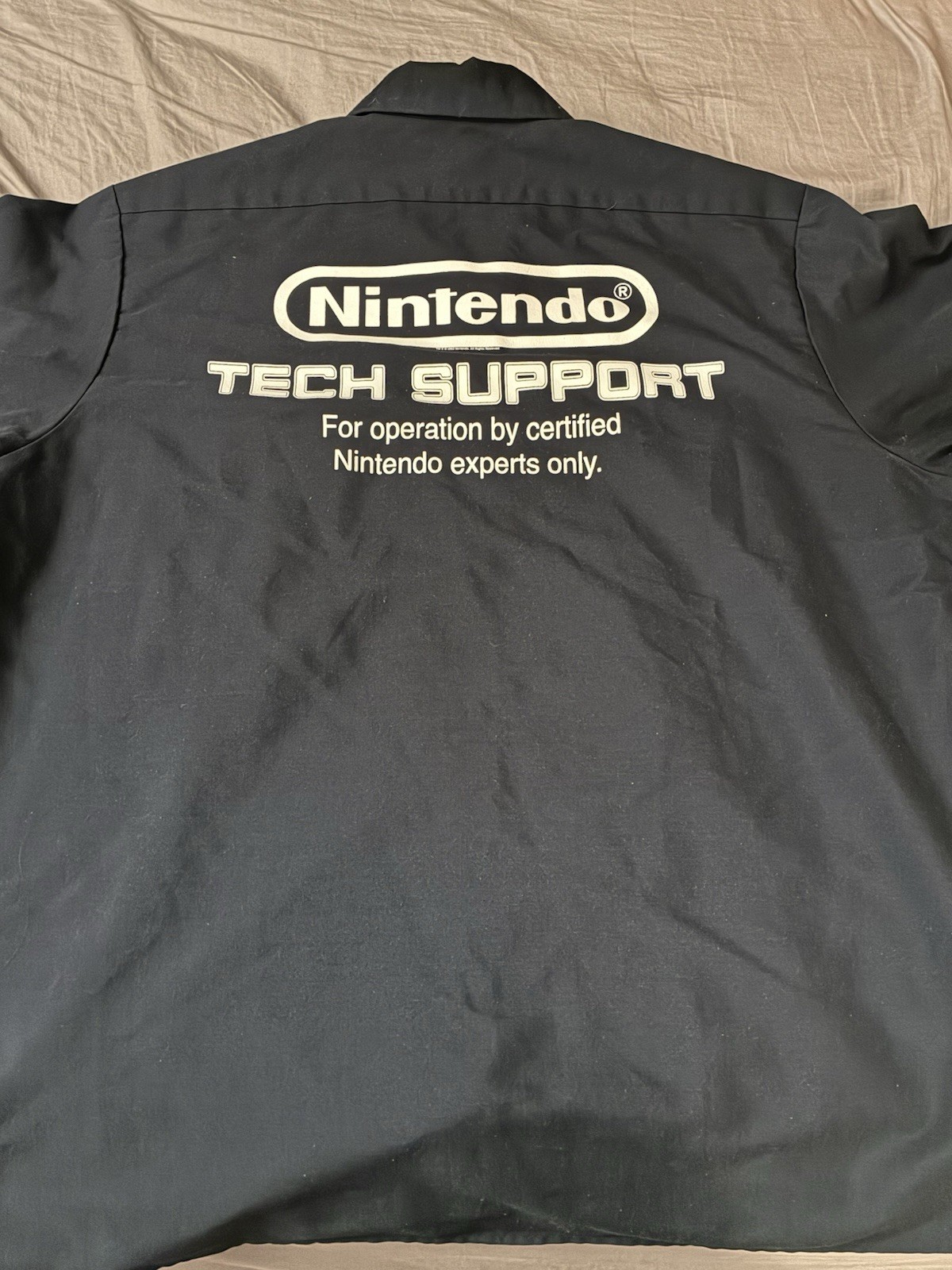 Vintage Nintendo Tech Support Work Shirt Men’s XL Navy Button-Up