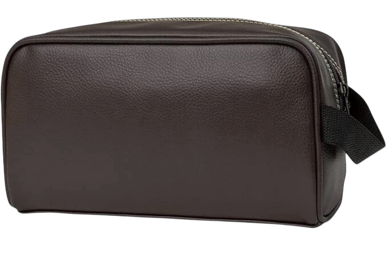 Steve Madden Travel Toiletry Bag Vegan Leather Brown Color
