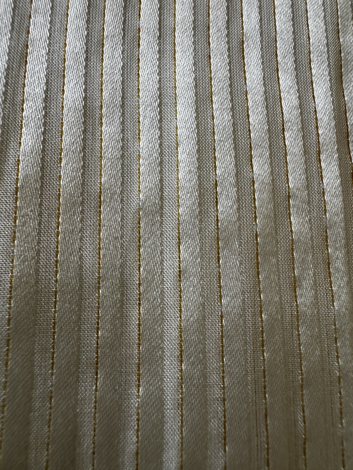 St. John 100% Silk Satin Sleeveless Collared Button-Up Striped Ivory 4