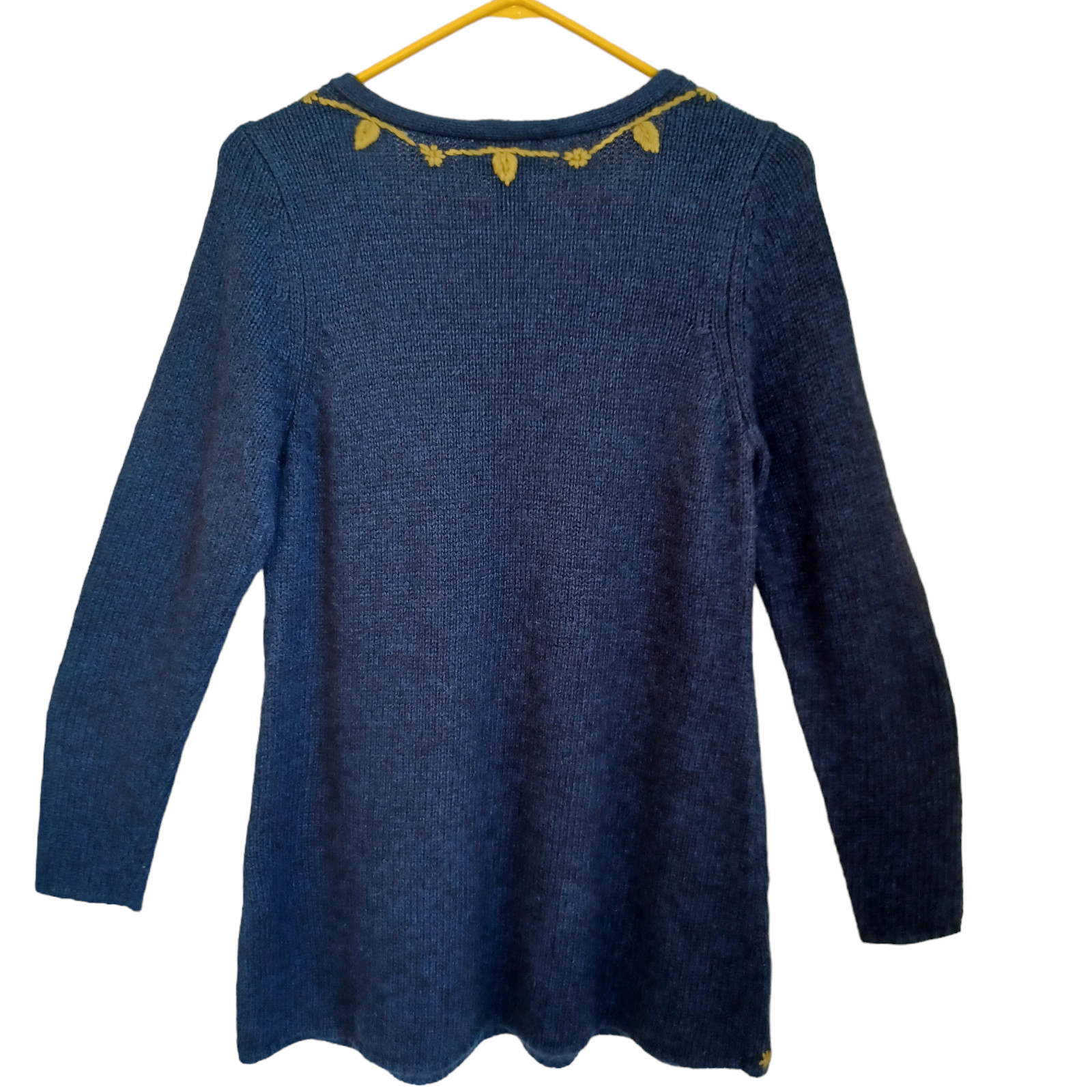 Soft Surroundings Sweater Womens M Embroidered V Neck Pullover Angora Wool Blend