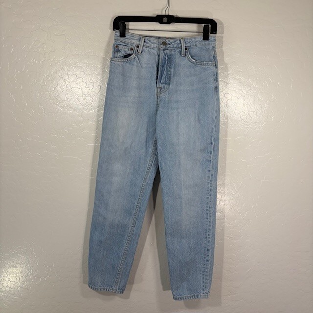 GRLFRND Jeans Womens 26 Straight Leg Light Wash Button Fly Denim