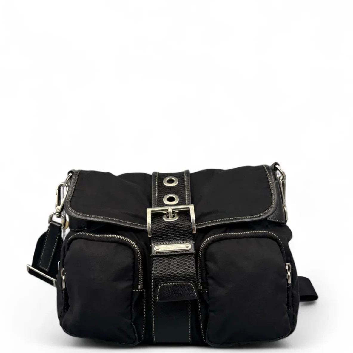 Prada Messenger Black Nylon Vela (mx052926a5r)