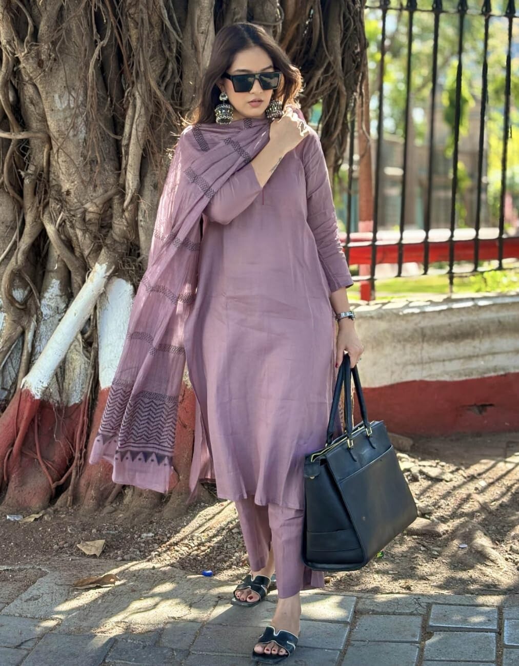 Women’s Rayon Blend Solid Straight Kurta with Pant & Dupatta