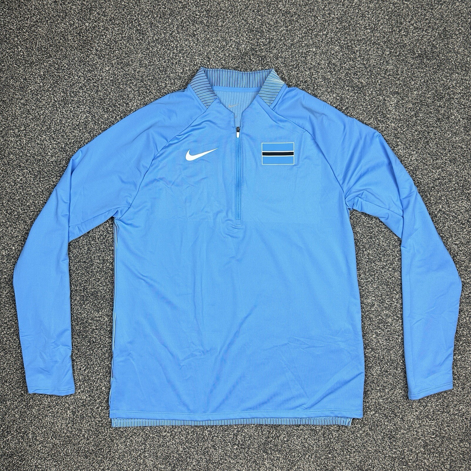 Nike Pro Elite Botswana 1/4 Zip Blue White Track Running Men’s Large Made In USA