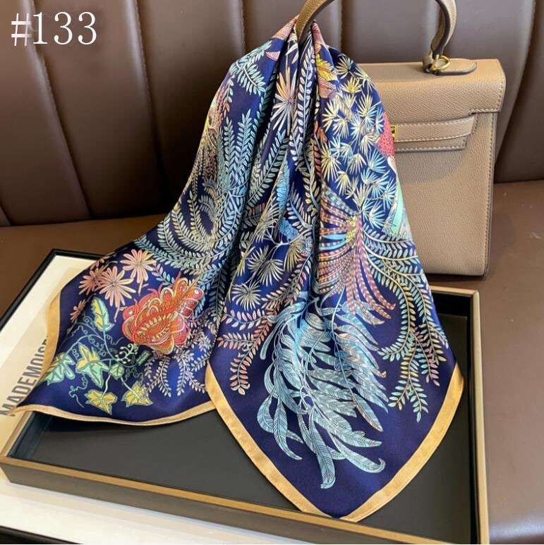 100% Mulberry Silk 27″ Square Scarf Women Neckerchief Wrap Multiple styles