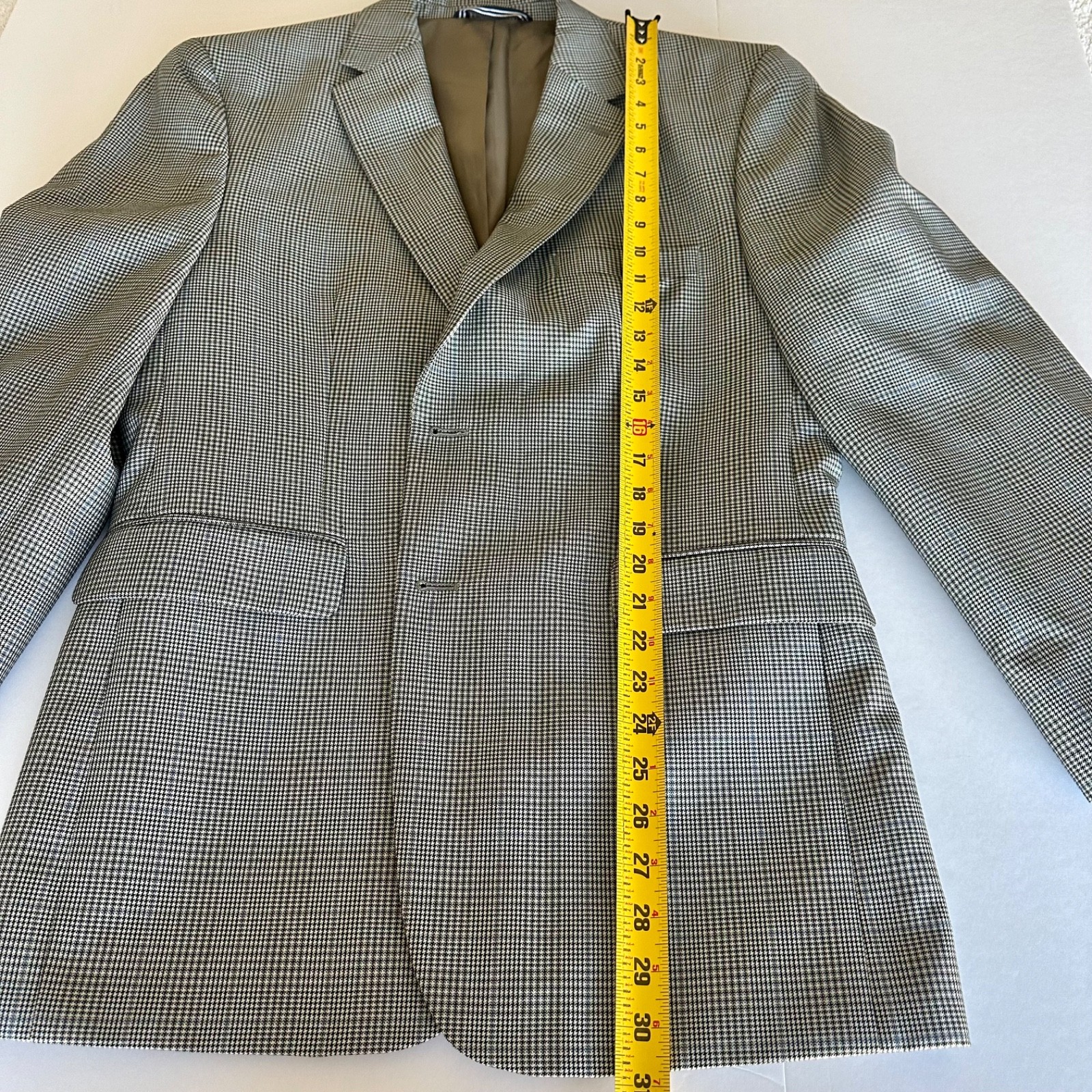 Nautica Men’s Gray Houndstooth Windowpane Sport Coat Blazer Men’s 42R Classic