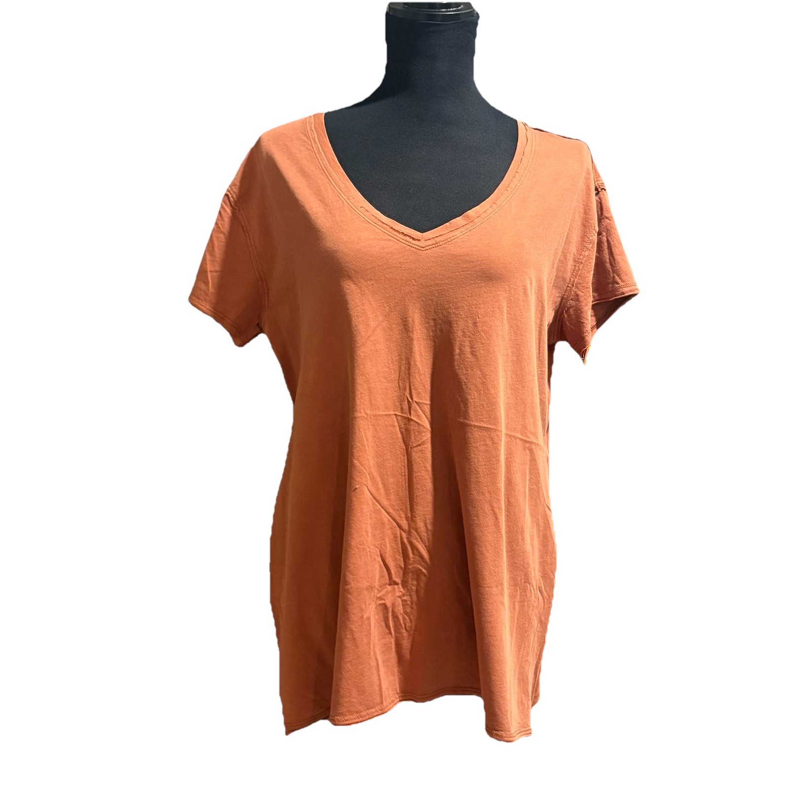 NWT 100% Organic Cotton Women’s Neutral Earthy Art Lagenlook Burnt Orange $36.95