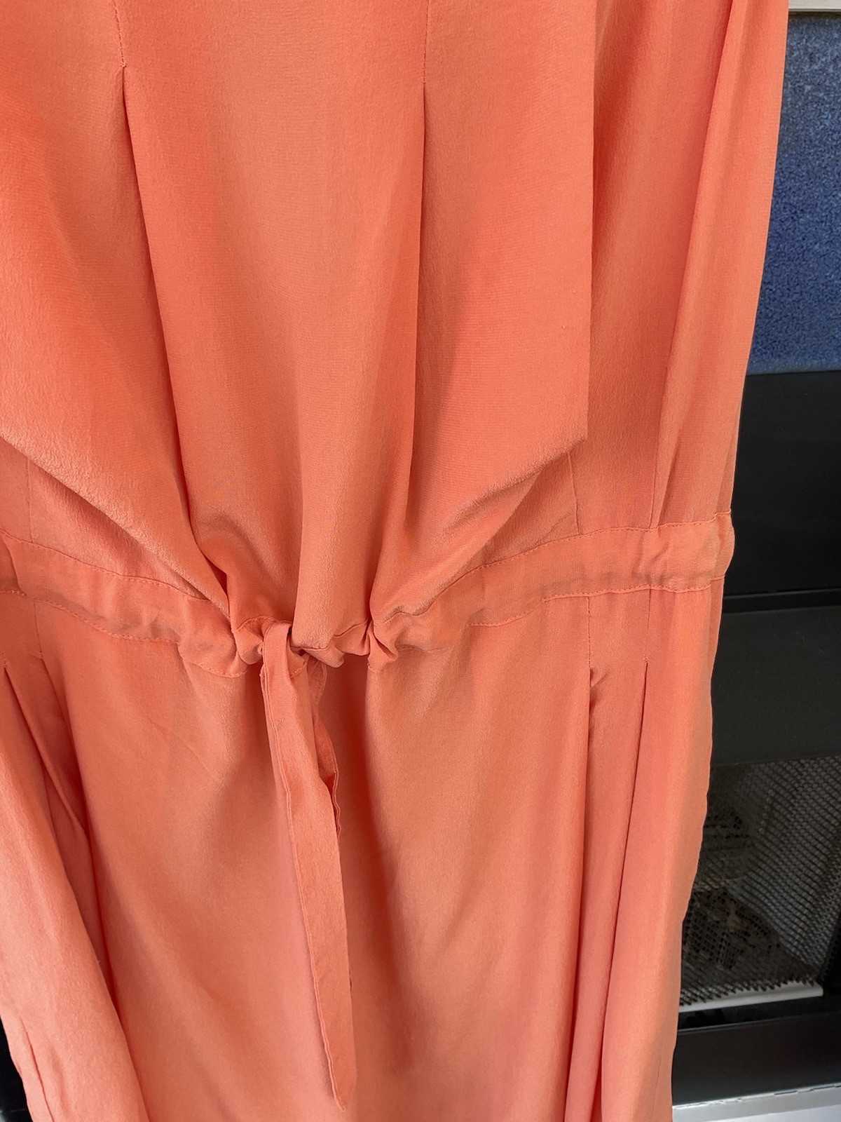 See by Chloe 100% silk orange midi knee length cocktail dress EUR 42 US 6