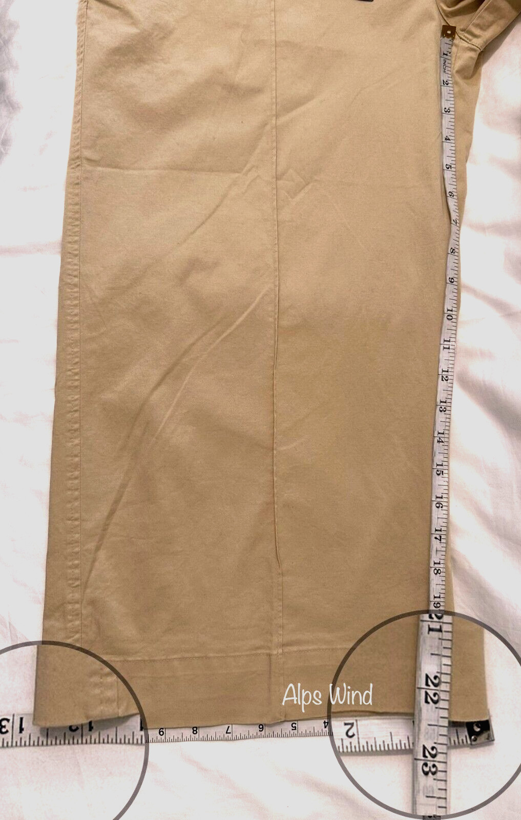Lauren Ralph Lauren Micro-Sanded Twill Belted Wide Leg Pants Womens 14P Tan $125