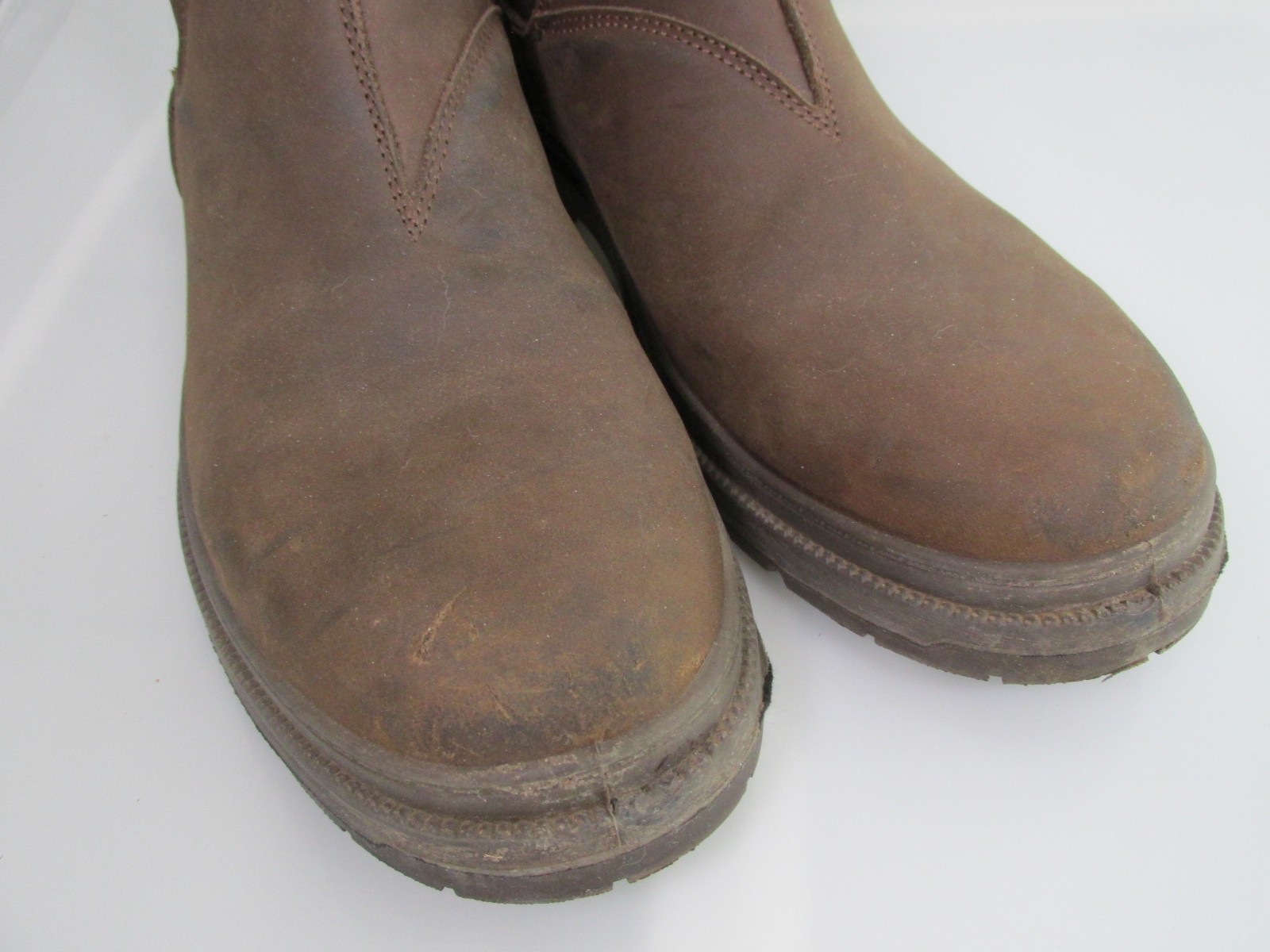 NORTIV 8 Men’s Chelsea Work Boot Brown Leather Ankle Slip On Casual Shoe Size 13