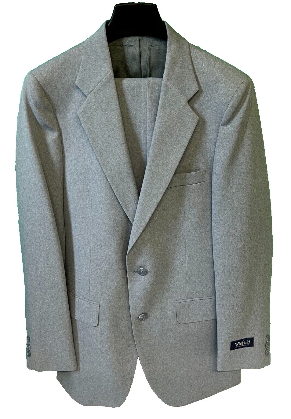 Winfield Men’s 2 Piece Suit and Unhemmed Pants Light Blue 38Lx32W USA Richman
