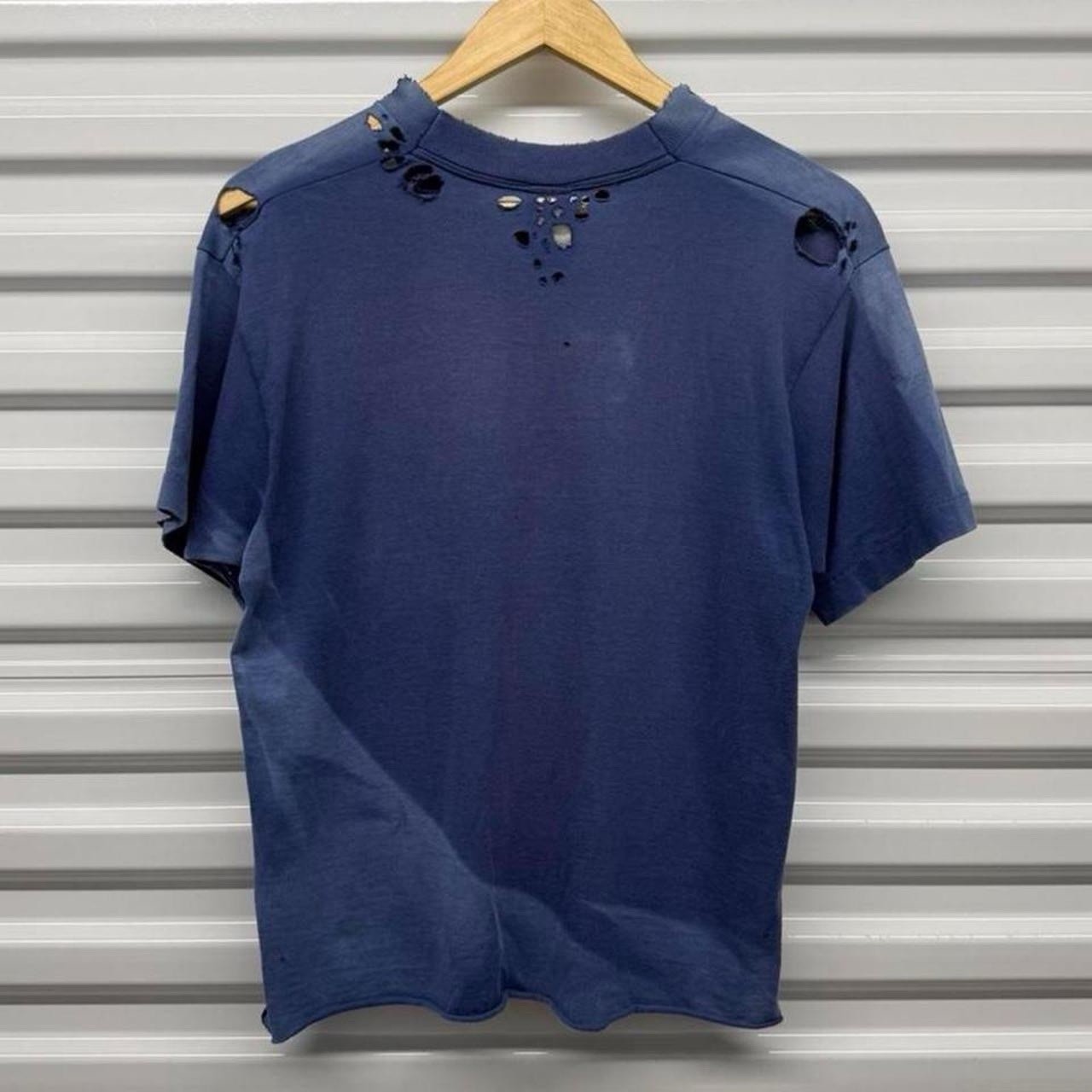 Vintage 80s Fruit Of The Loom False Pocket Distressed Cropped T-Shirt Size M