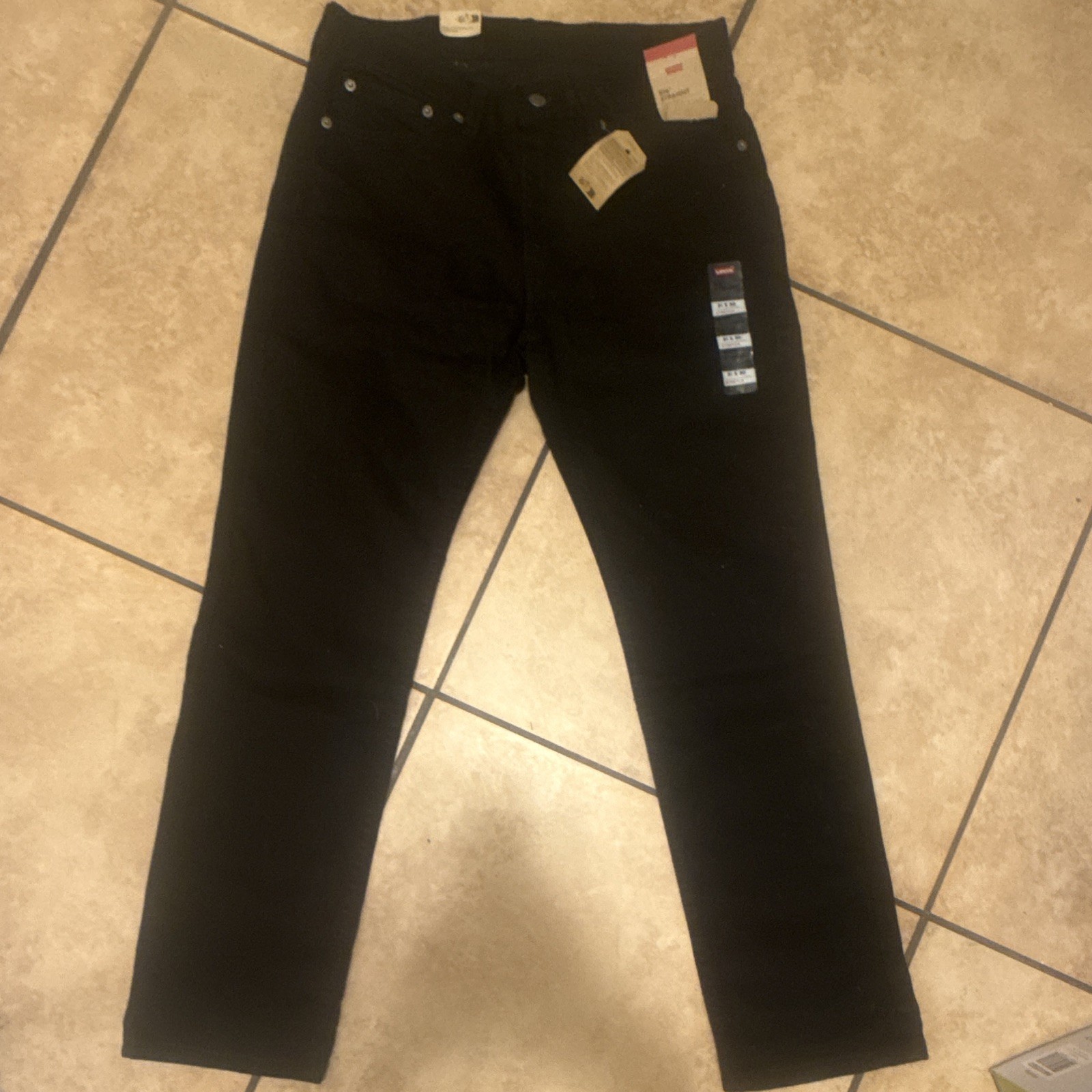 Levi’s 514 Men’s Black Straight Stretch Jeans Dark Wash Low Rise 5-Pocket 31-30