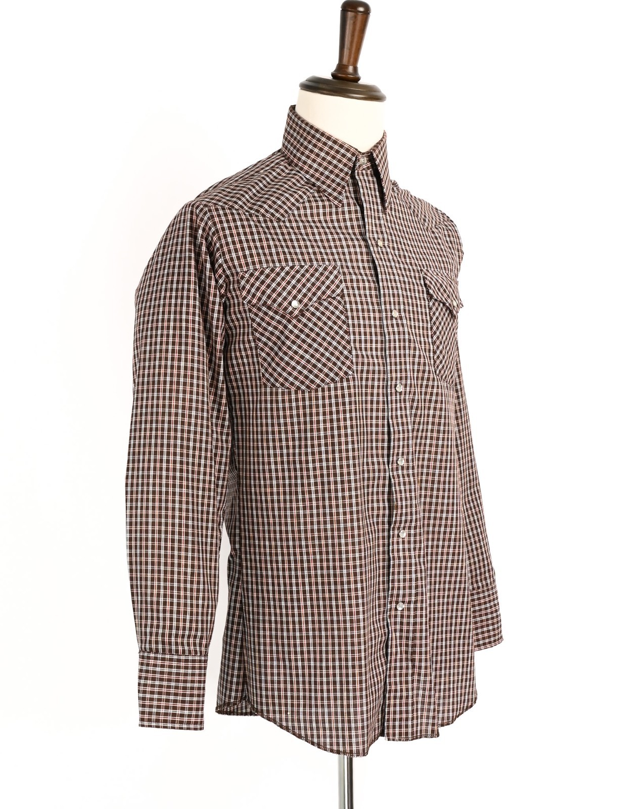 Vintage 80s/90s Brown & Red Plaid PANHANDLE SLIM Western Long Sleeve Shirt
