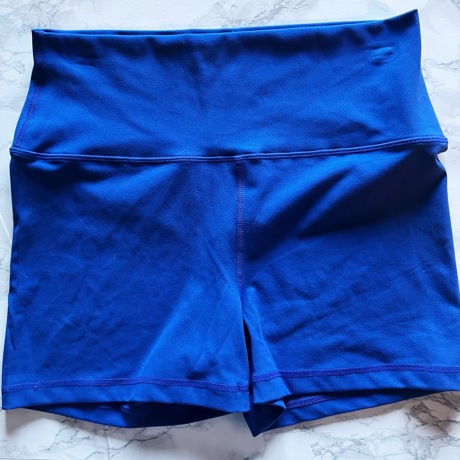 Yogalicious Womens Lux Everyday 3 1/2 Athletic Shorts Size XL Blue