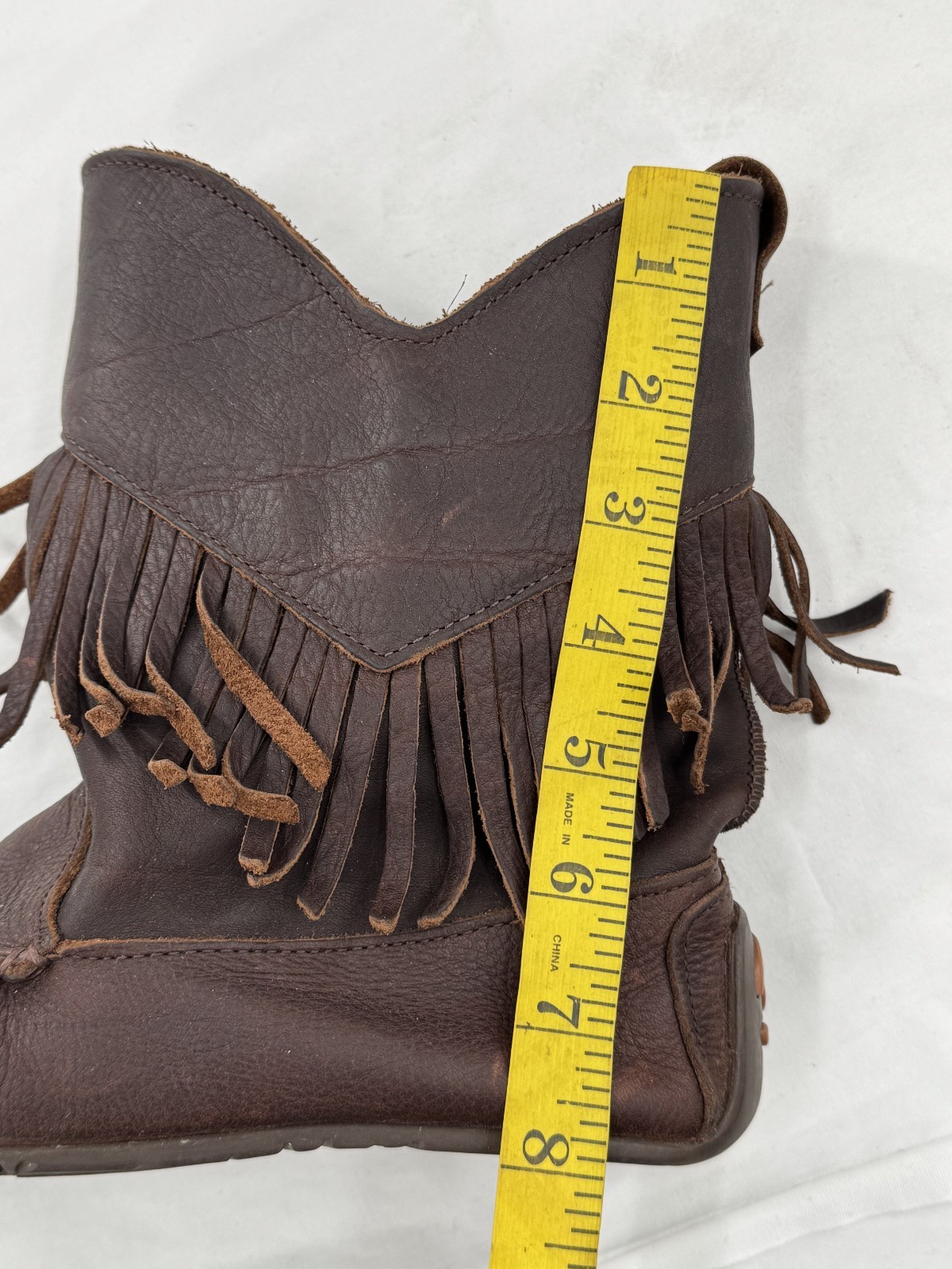 Manitobah Mukluks Indigenous Oiled Leather Dancer Boots Fringe Women’s Sz 8