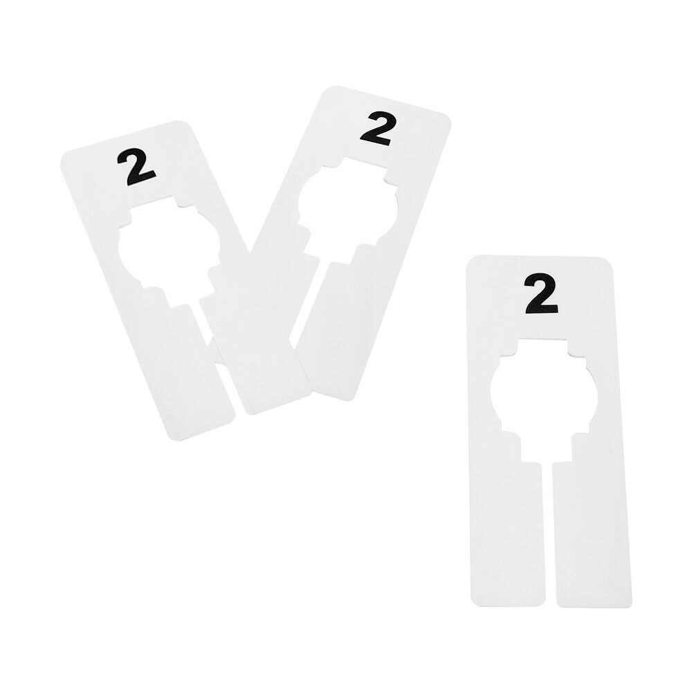 Hangers Retail Clothes Rack Rectangular Plastic Size 2 Dividers 10Pc White 2″x5″