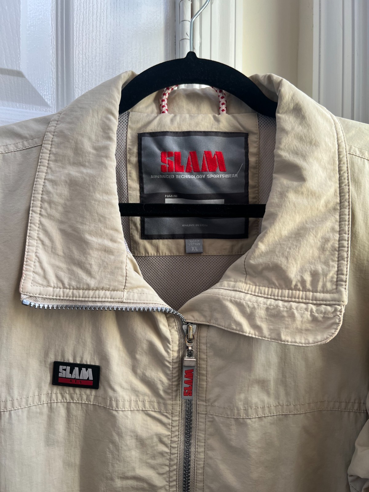 SLAM Sailing Jacket Mens XL Beige Full Zip FIV Official Supplier Mesh Lined