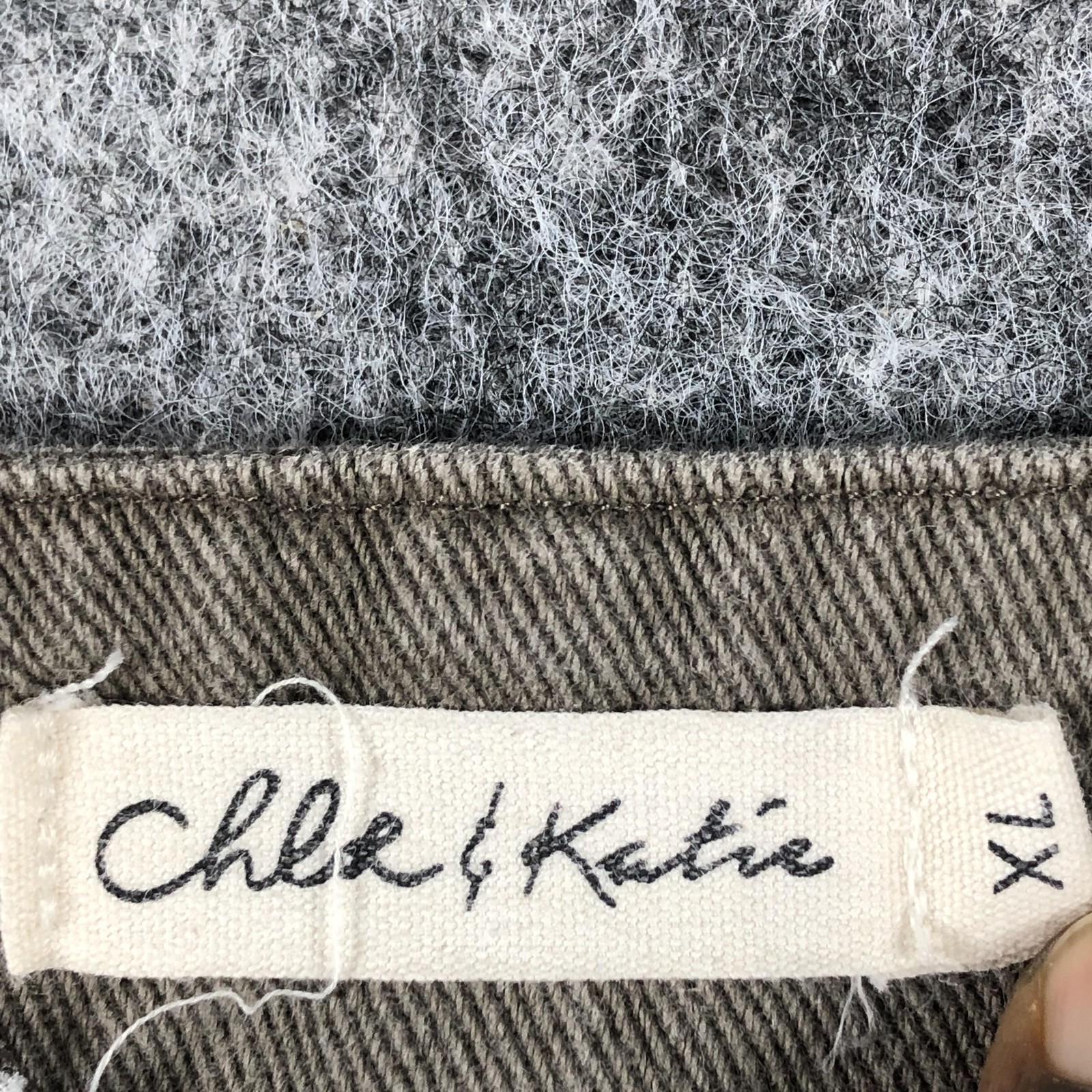 Chloe & Katie A Line Mini Skirt Womens XL Brown Button Front Twill Cotton