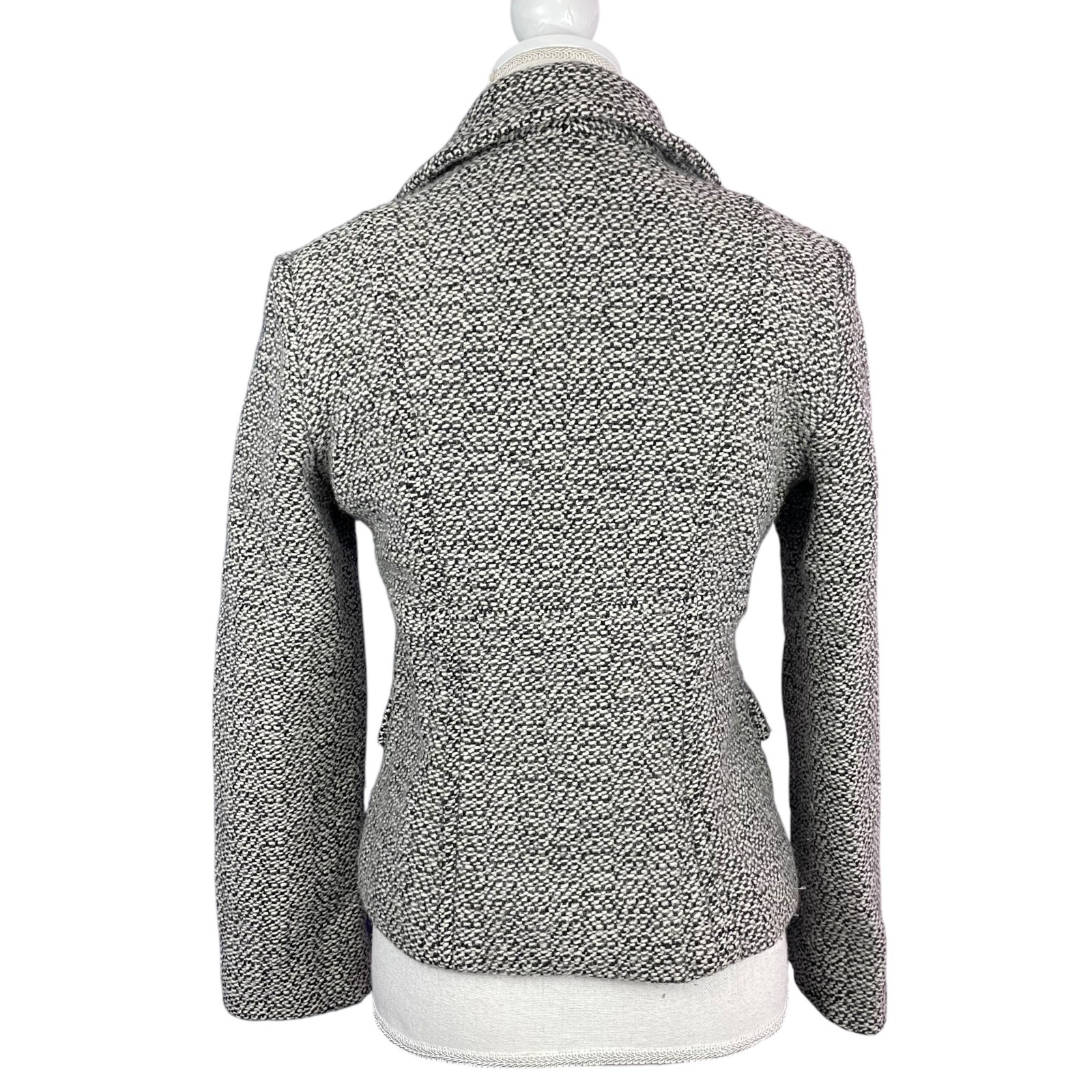 Marvin Richards Wool Blend Jacket M Marled Boucle Notched Lapel Blazer Coat Gray