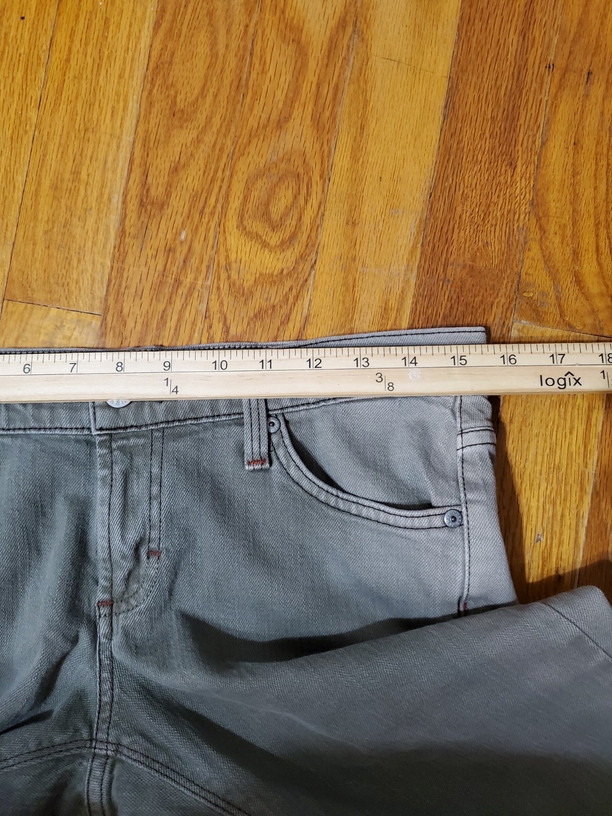 James Jeans Preserved Denim Boot Size 28 Women’s Army Green 31″ Waist USA Made