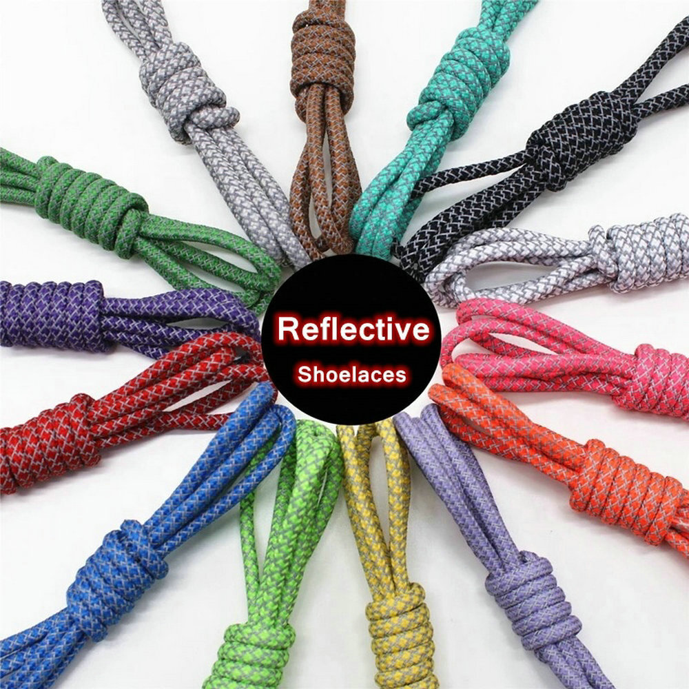 Reflective Round Rope Shoelaces 3M Laces Sneakers Sport Outdoor Climbing Boot