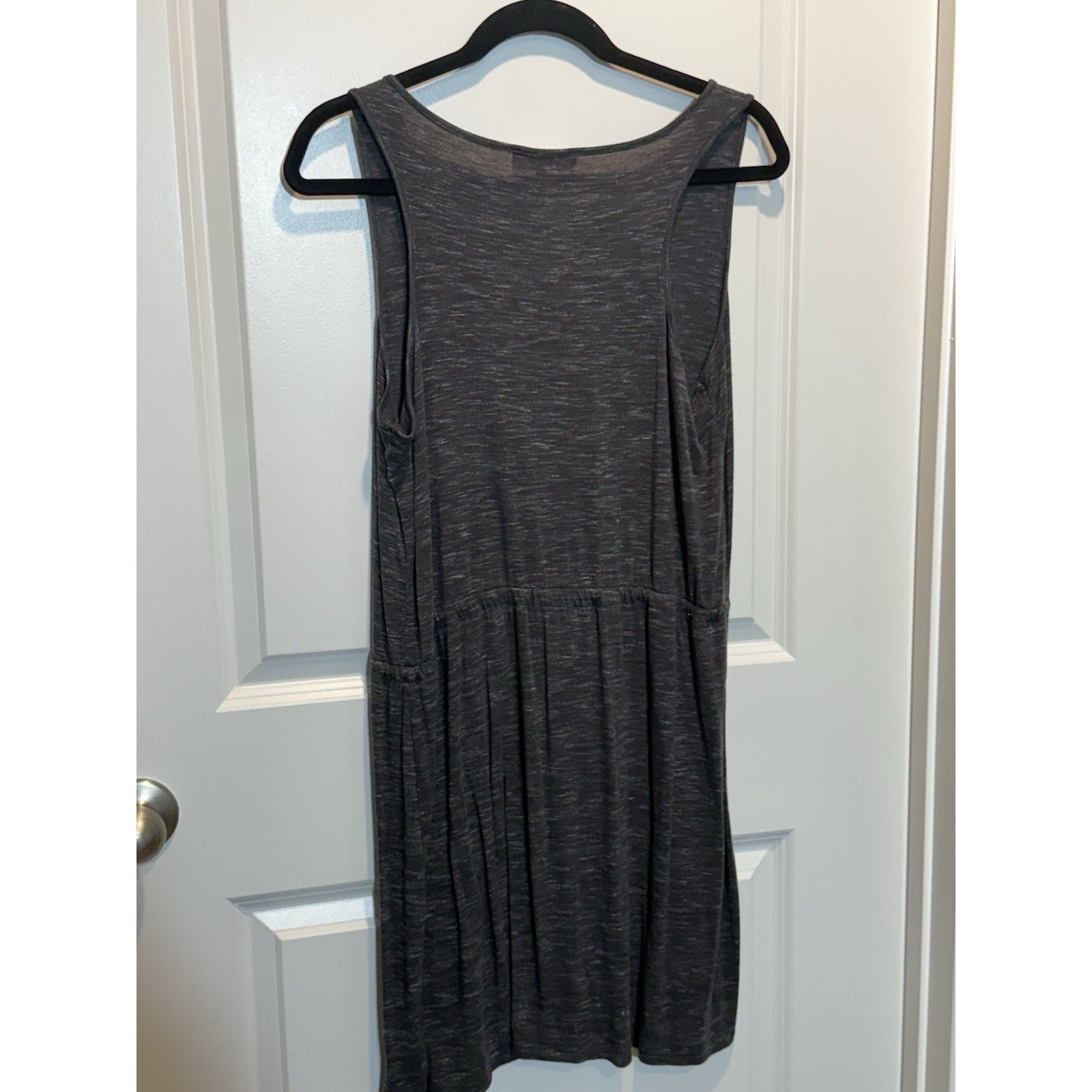 olive & oak Grey Heathered Knit Drawstring Waist Pocket Dress Medium