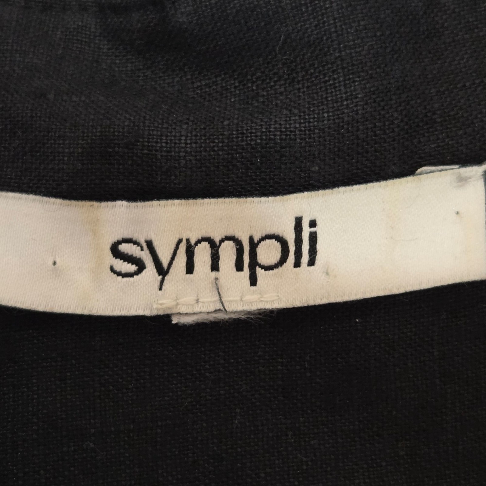 Sympli Black Linen Button-Up Shirt Dolman Long Sleeve Boho Minimalist Size Large