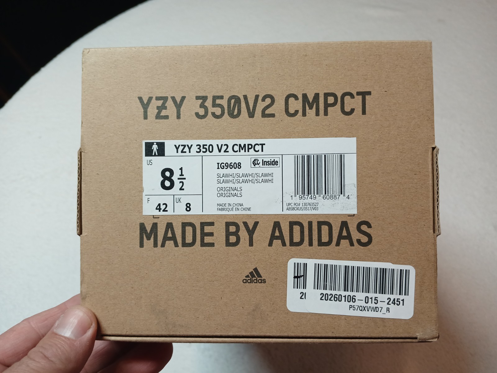 Size 8.5 – Adidas Yeezy Boost 350 V2 CMPCT Low Slate Panda IG9608