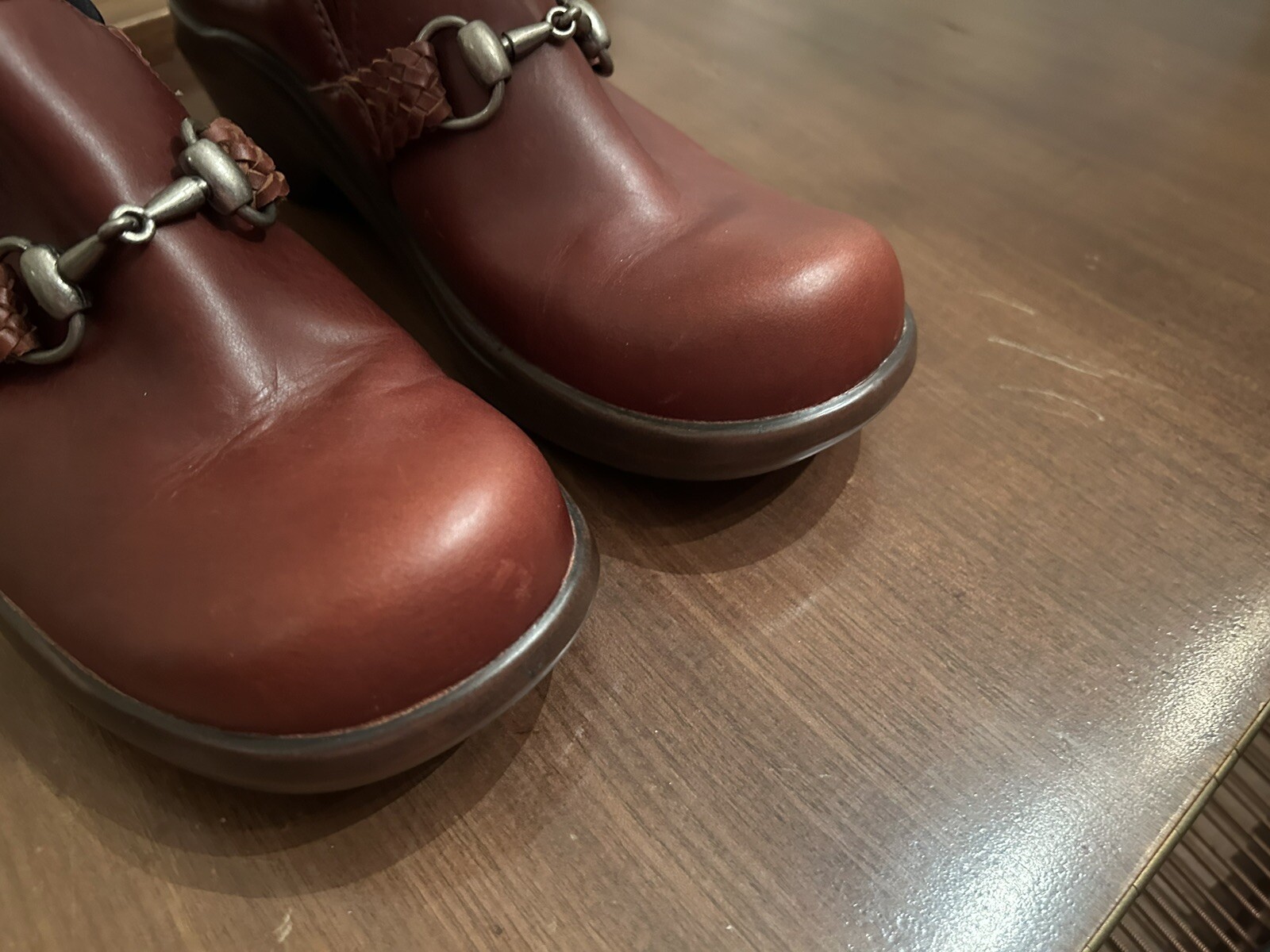 Womens Ariat Del Mar Brown Leather Clog Mule Shoe Style 93628 Horsebit 7.5B