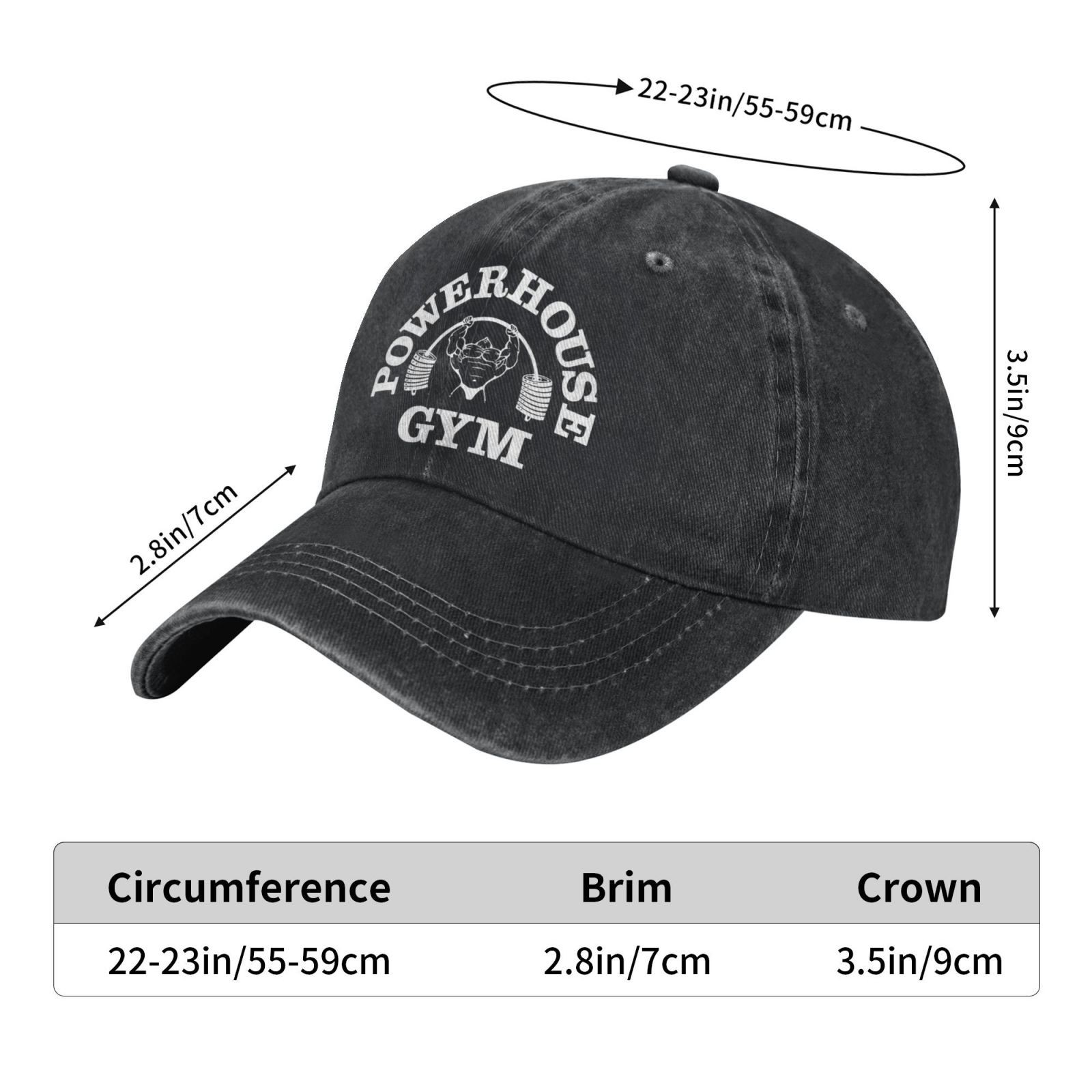Pure Color Powerhouse Gym Personalized printed baseball cap UNISEX casual hat