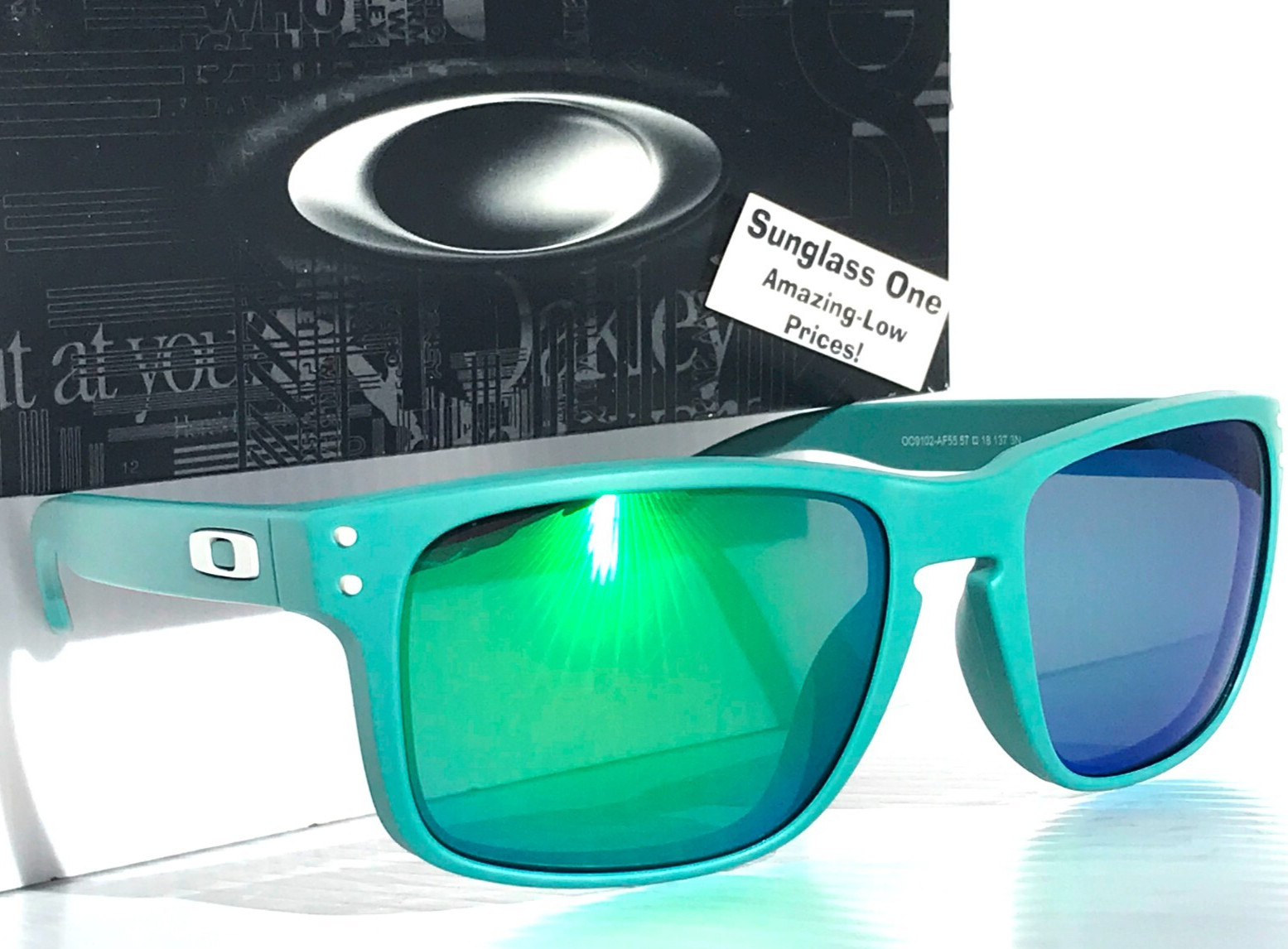 NEW Oakley HOLBROOK Matte Pacific Teal POLARIZED Galaxy Jade Sunglass 9102-AF