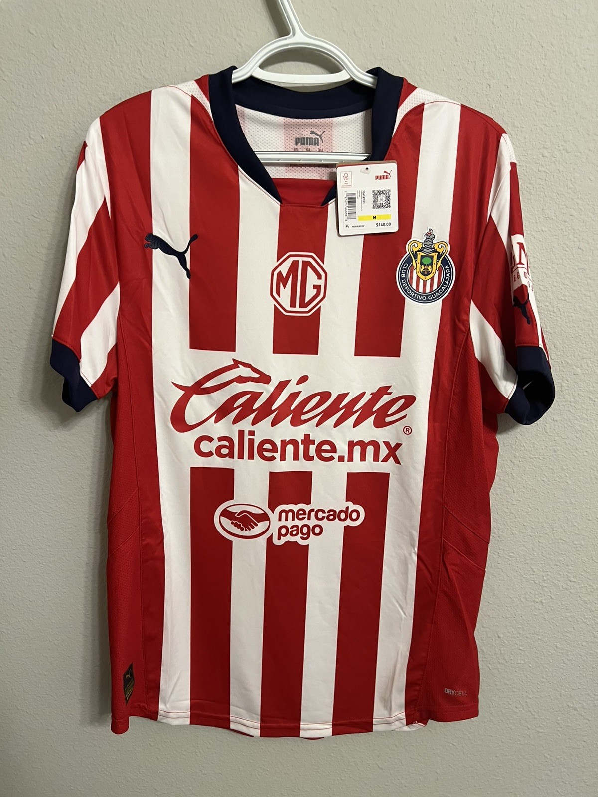 Puma Men’s M Red White Chivas Home Player’s Version Jersey 24-25