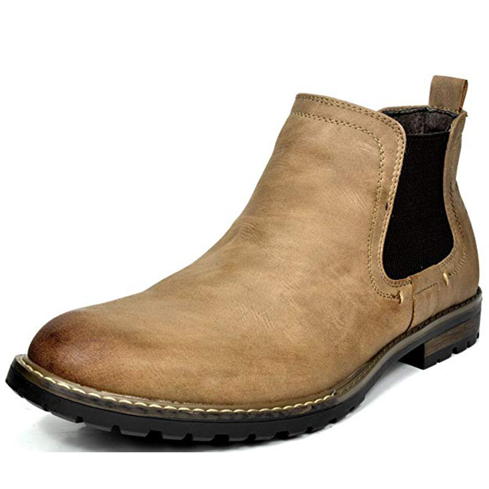 Men’s Chelsea Ankle Boots Classic Dress Casual Elastic Slip On Shoes