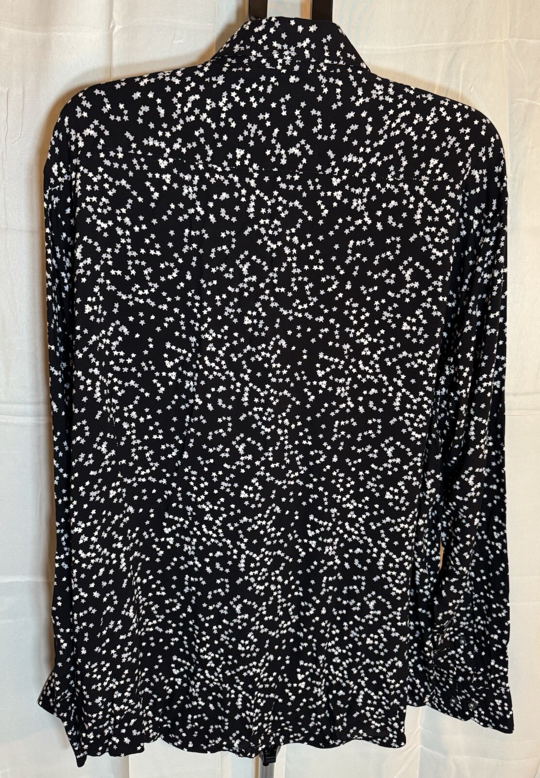 HAWES & CURTIS MAYFAIR SLIM FIT MENS DRESS SHIRT BLACK WITH STARS XXL