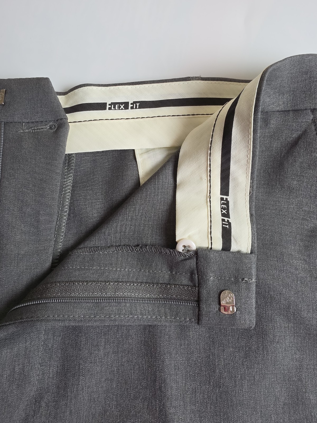 David Taylor Flex Fit Pants Men 42×29 Heather Gray Dress Pants Polyester RN15099