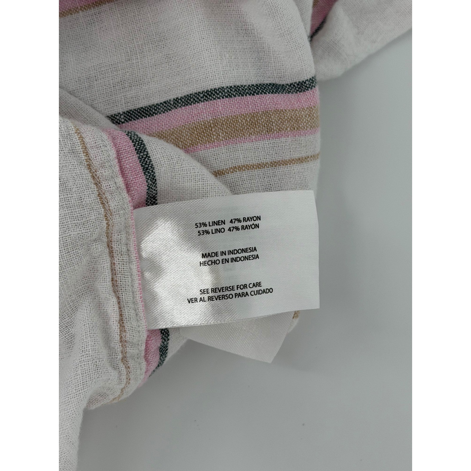 Gap Womens XXL Oversized Linen Blend Striped Button Down Shirt GP007933