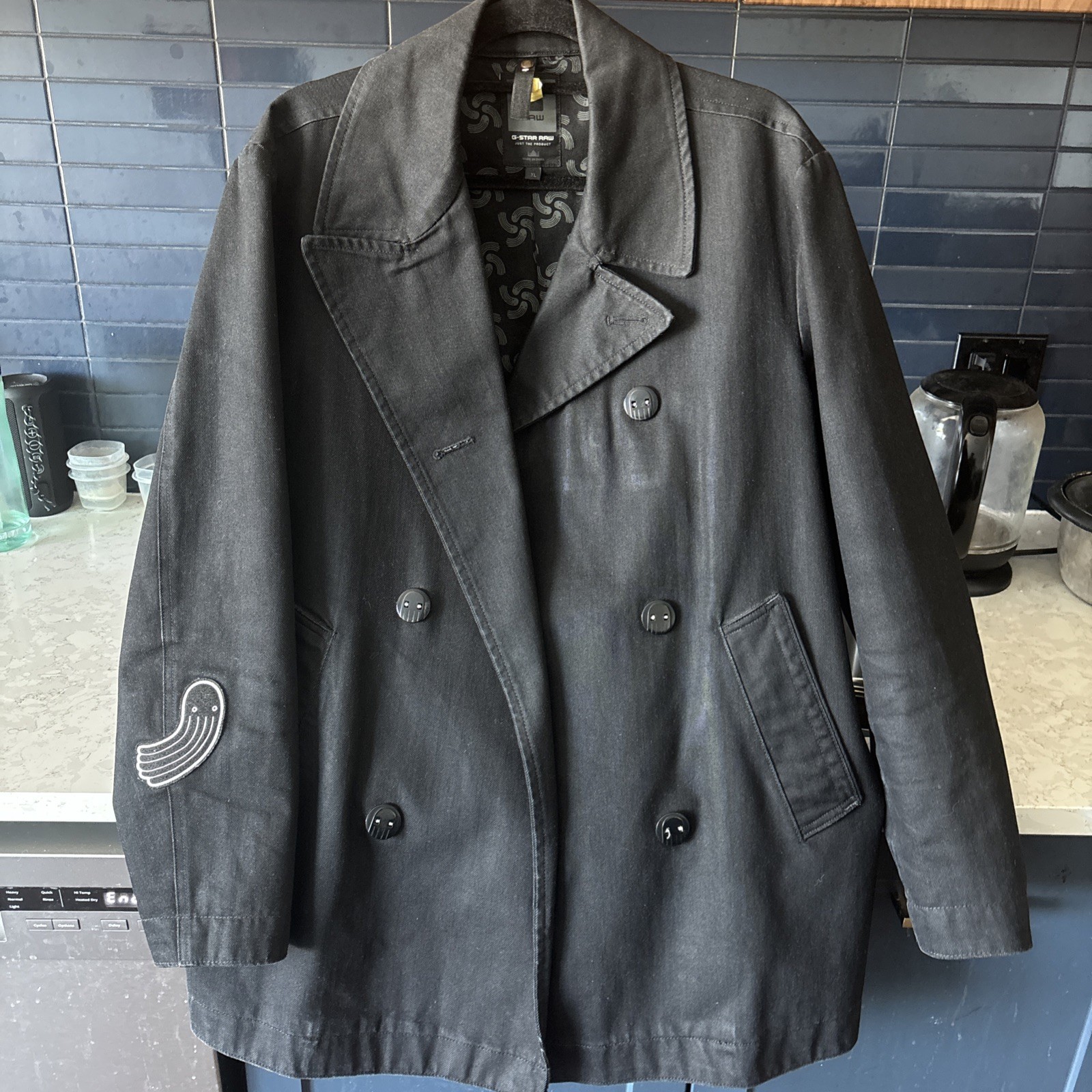 Gstar Occotis Pea Coat XL BLACK DENIM – Pharrell Williams Curation