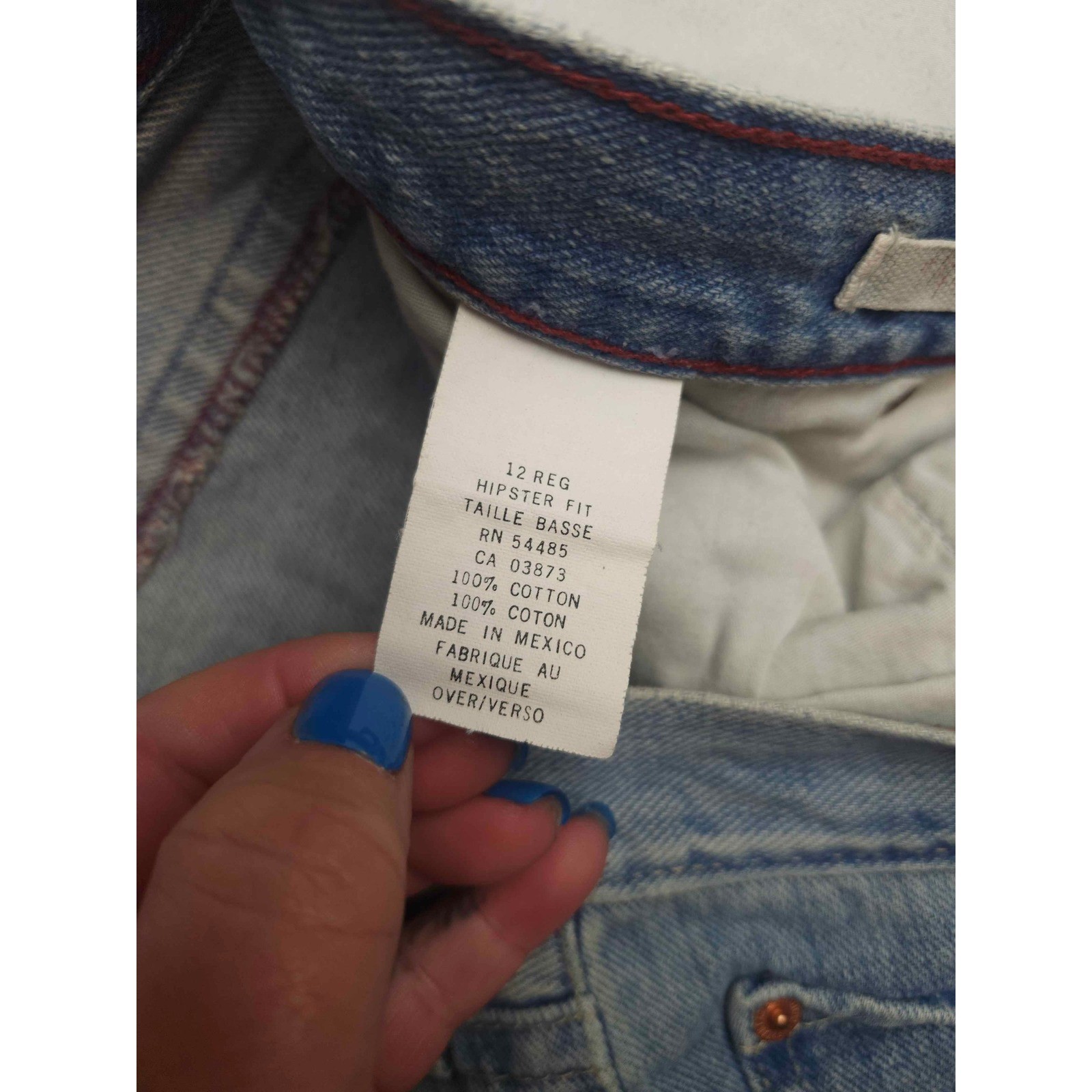 American Eagle Hipster Fit Flare Jeans Light Wash Blue Denim Y2K Size 12 Reg