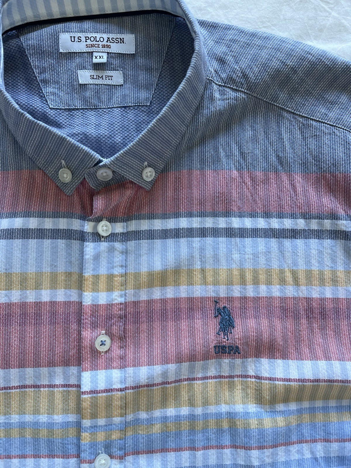 U.S. Polo Assn. Herren Hemd Größe XXL 100% Baumwolle Cotton