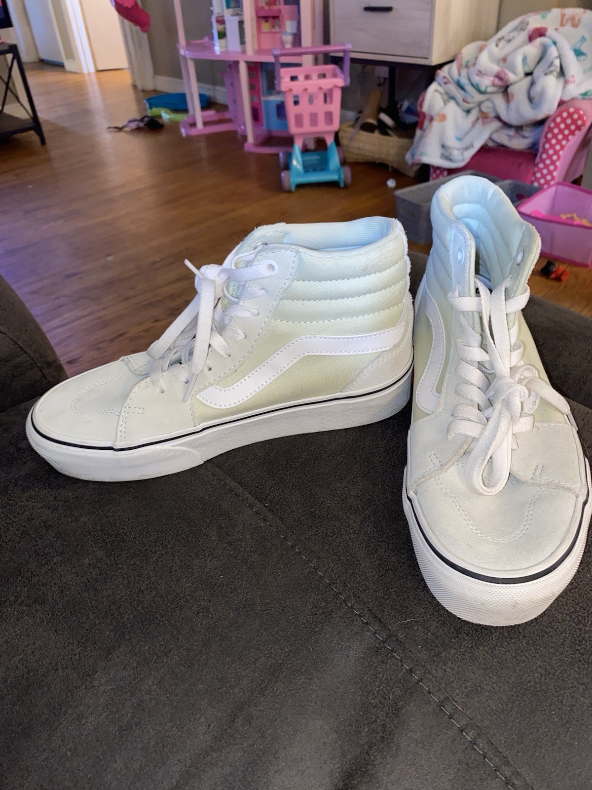 VANS Sk8-Hi Green High Top Lace-Up Sneakers Solid Rubber Sole