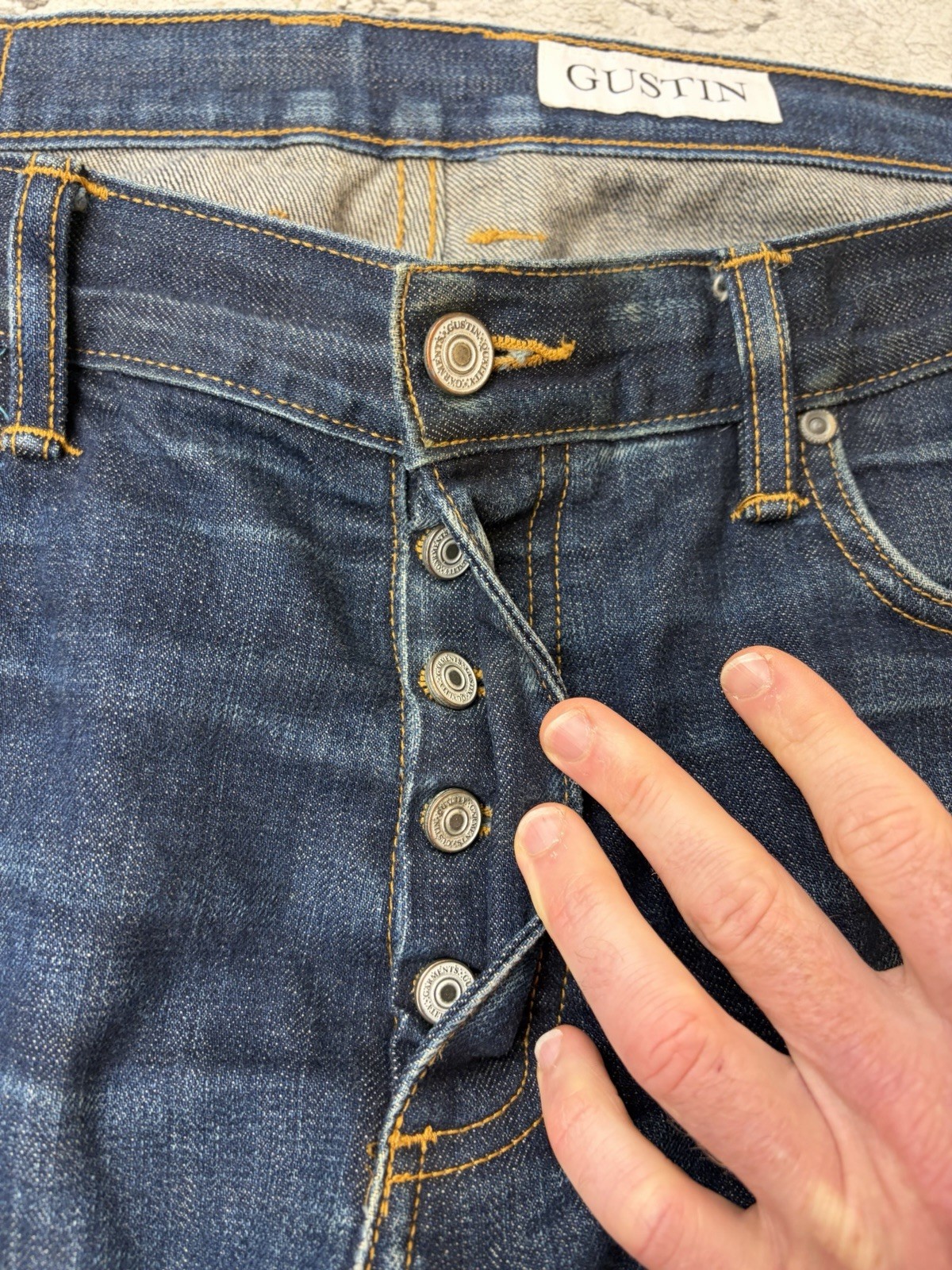 Gustin California Straight Raw Selvedge denim jeans Men’s size 38
