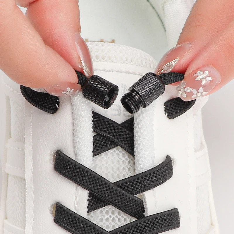 1Pair Elastic laces Sneakers Flats No tie Shoelace Sports Stretchy lazy Shoelace