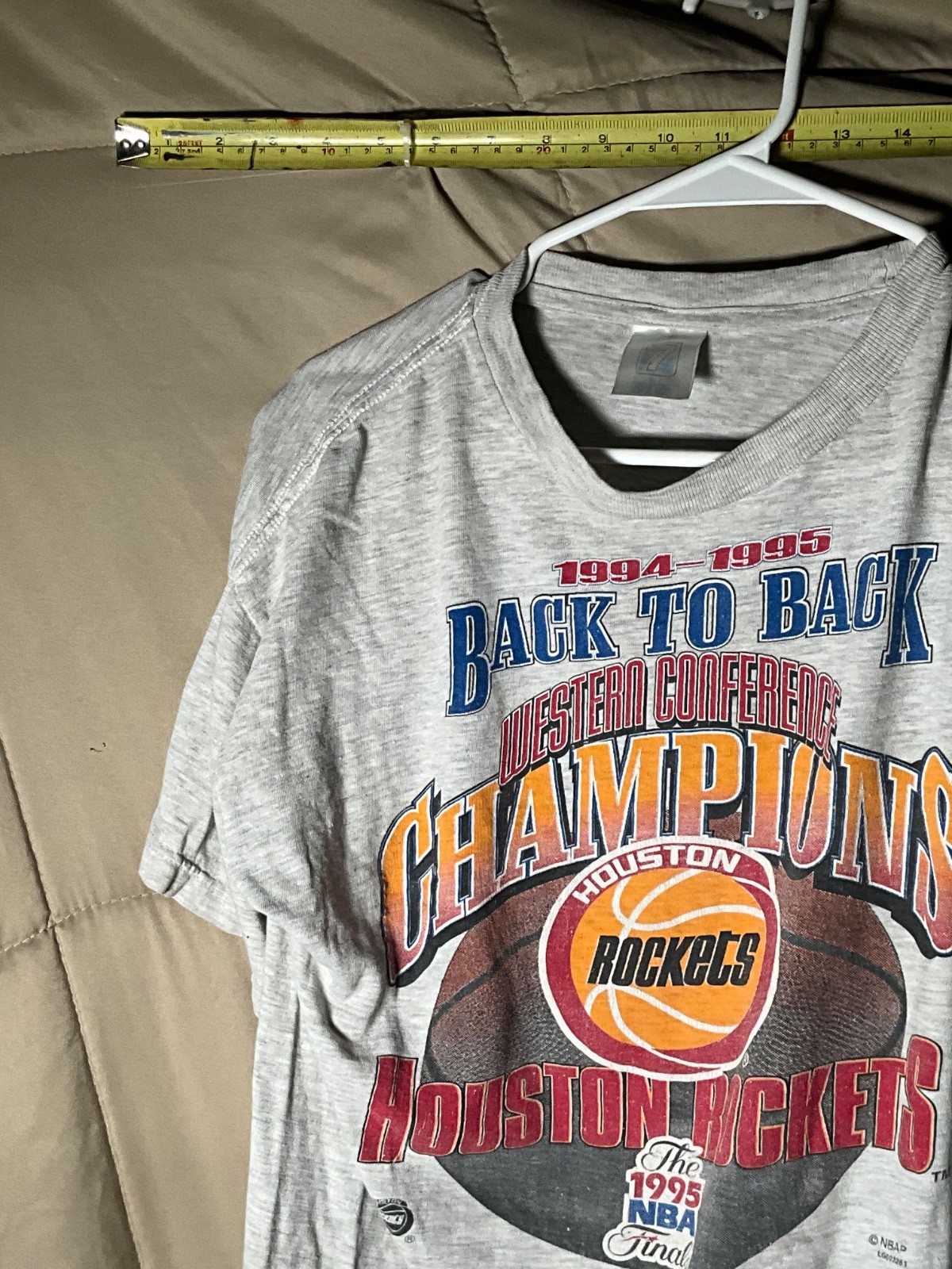 Vintage 1995 Houston Rockets Western Conference Back To Back Champions TShirt L