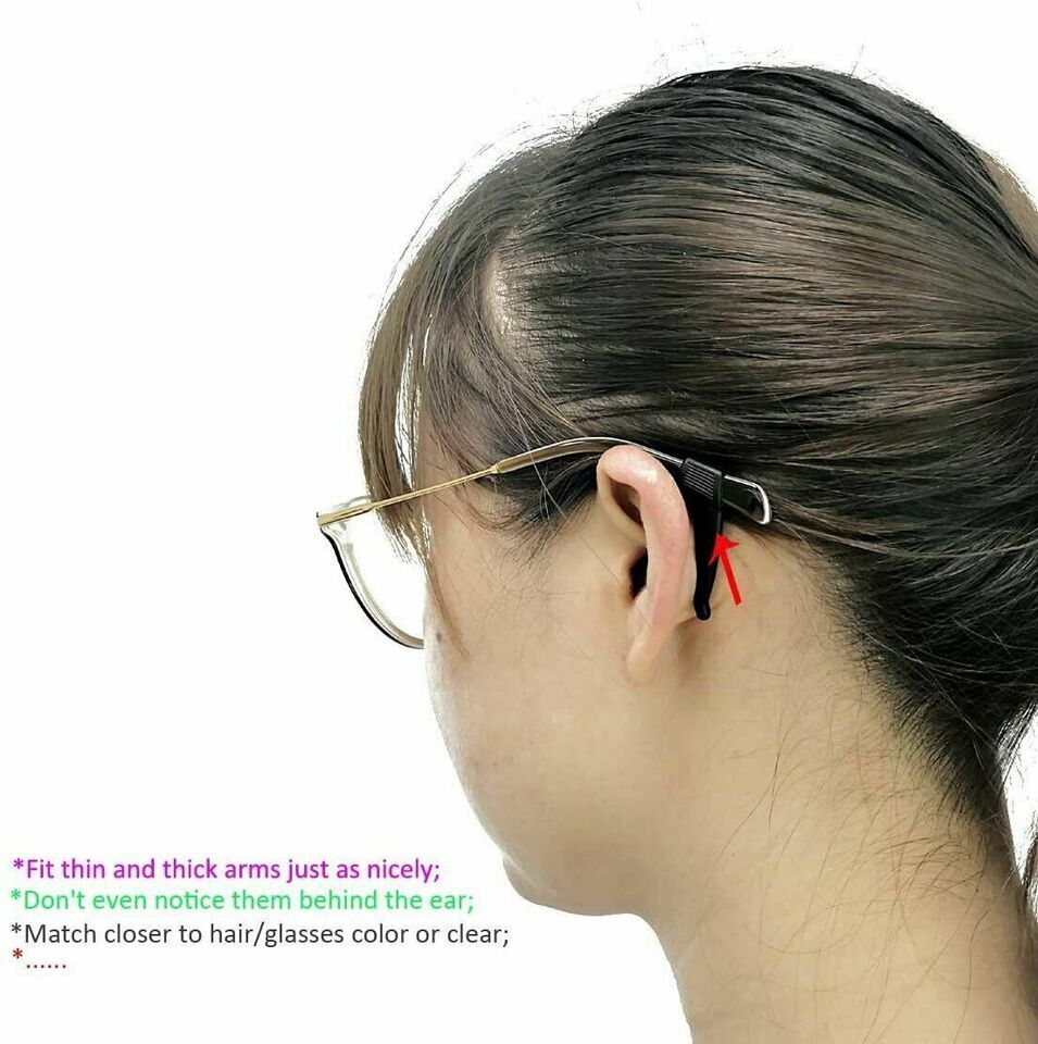 12× Anti Slip Glasses Ear Hooks Tip Eyeglasses Grip Temple Holder Silicone USA