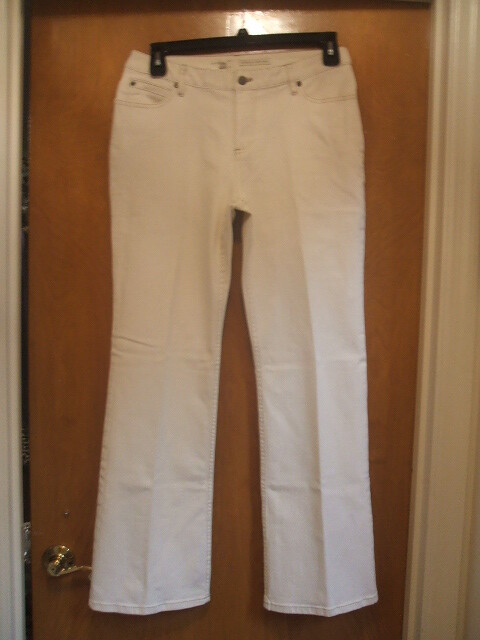 J Jill Eggshell Authentic Fit Sits Below Waist Pants Jeans Sz 10 NWT $79 Wide