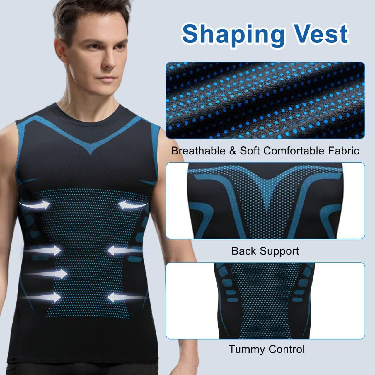 Men Athletic Compression Shirt Workout Shaper Tank Top Base Layer Sport Gym Vest