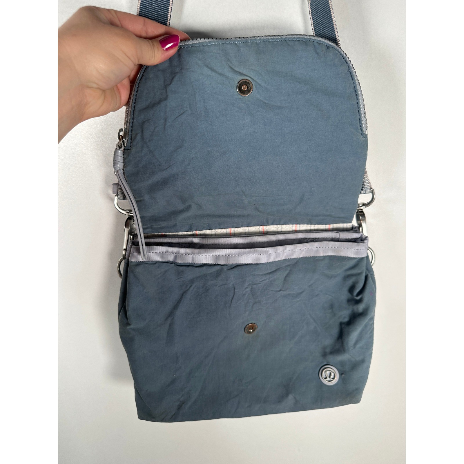 Lululemon Go Your Om Way Crossbody Blue Gray Travel Water Resistant Festival Bag
